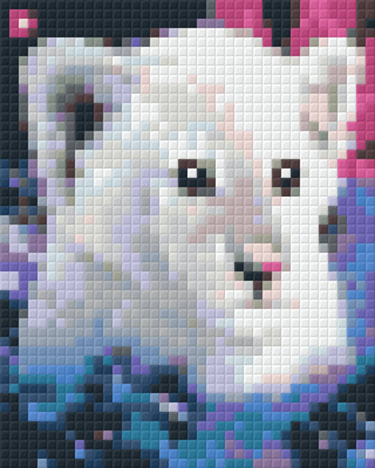 White Tiger Baby One [1] Baseplate PixelHobby Mini-mosaic Art Kit